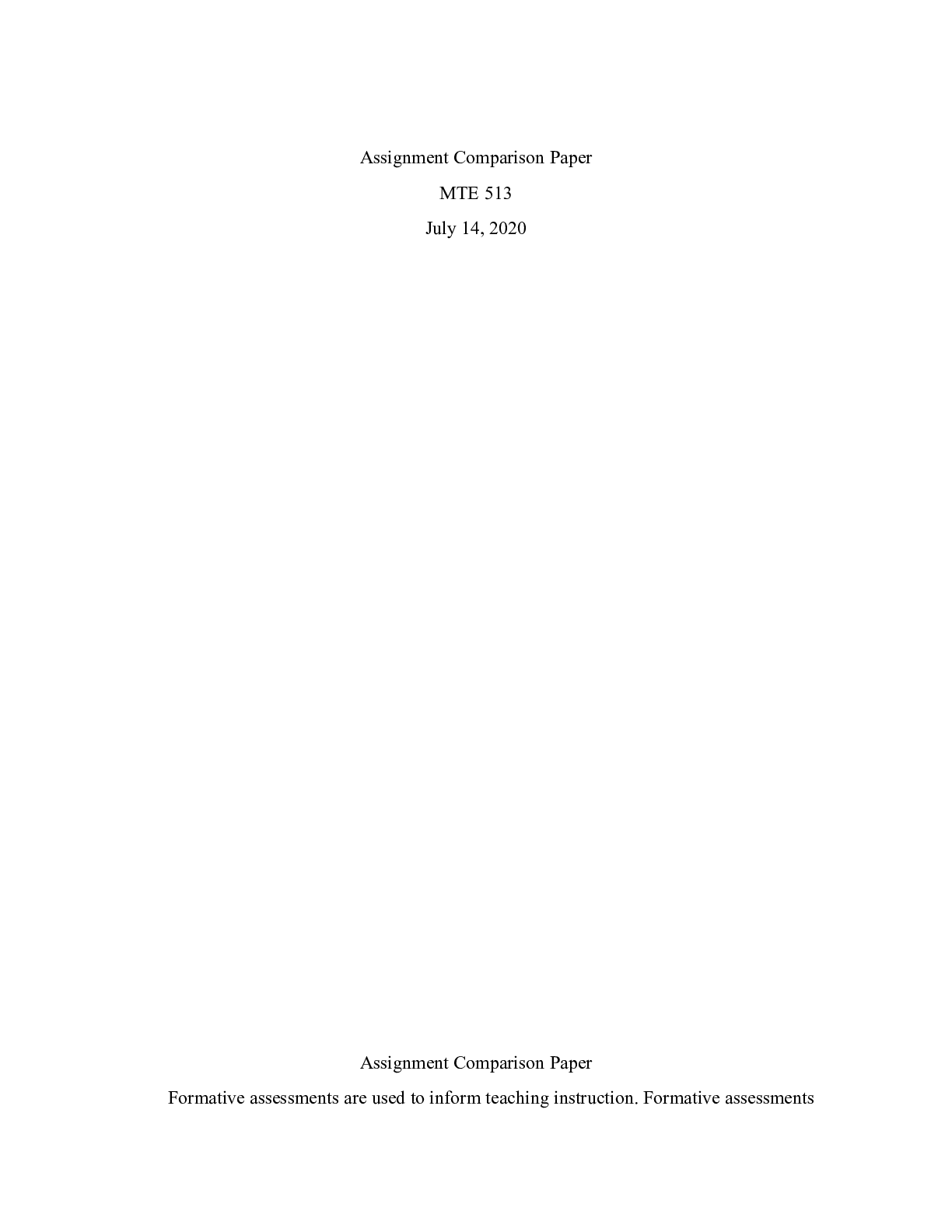 Preview image of K_MTE513_Assignment_Comparison_Paper.docx    Assignment Comparison Paper  MTE 513  44026 document